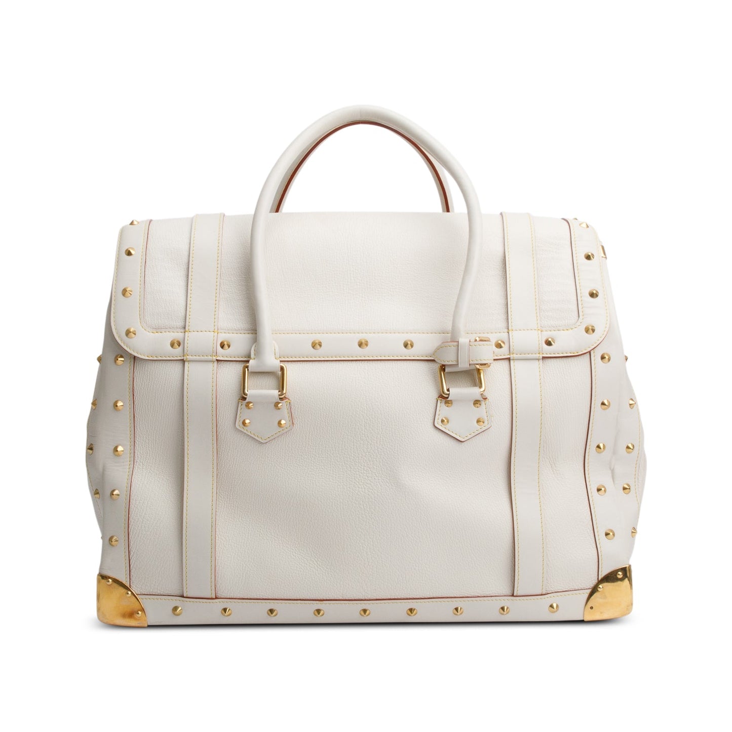 Louis Vuitton White Leather Suhali Le Extravagant Travel Bag