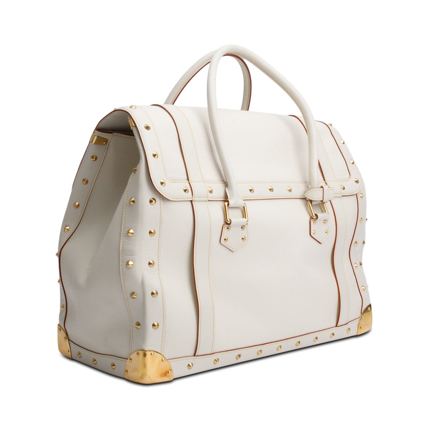 Louis Vuitton White Leather Suhali Le Extravagant Travel Bag