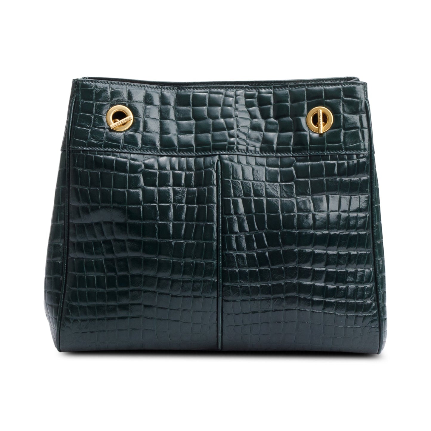 Saint Laurent 2020 Green Croc-Embossed Claude Tote