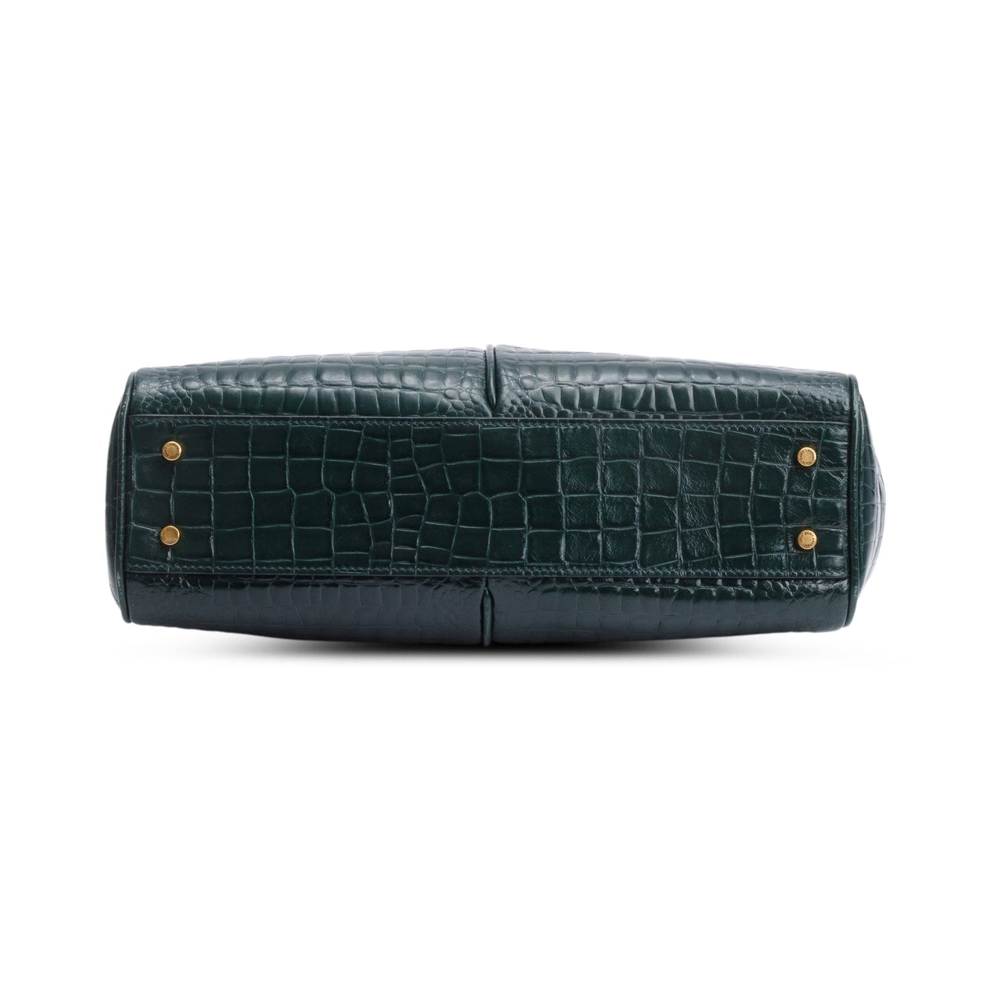 Saint Laurent 2020 Green Croc-Embossed Claude Tote