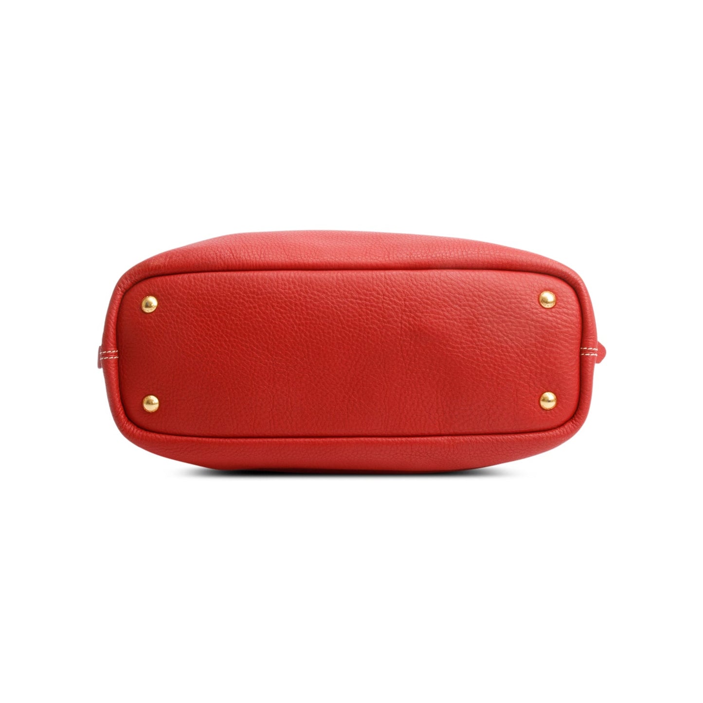 Prada Red Vitello Daino Leather Side Zip Tote