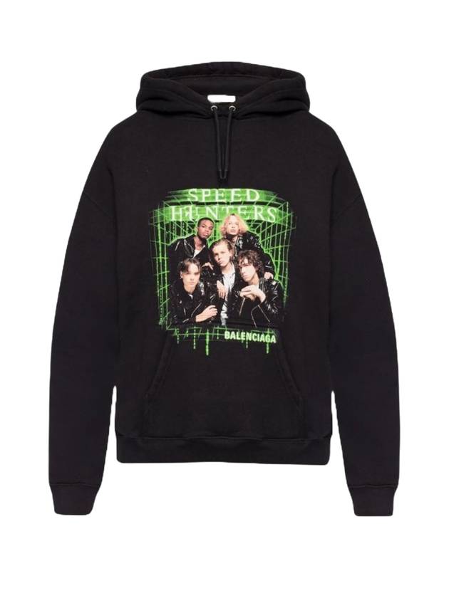 Luxury Balenciaga Trending 2025 Speed Hunter Print Hoodie Black