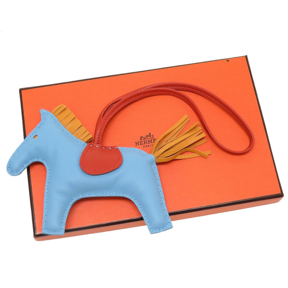 HERMES key ring leather Celeste Bag charm Rodeo MM Women