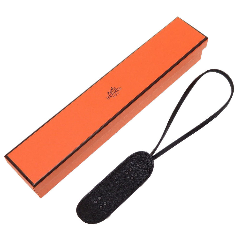 HERMES key ring Chevre, Swift black charm finger skateboard unisex(Unisex)