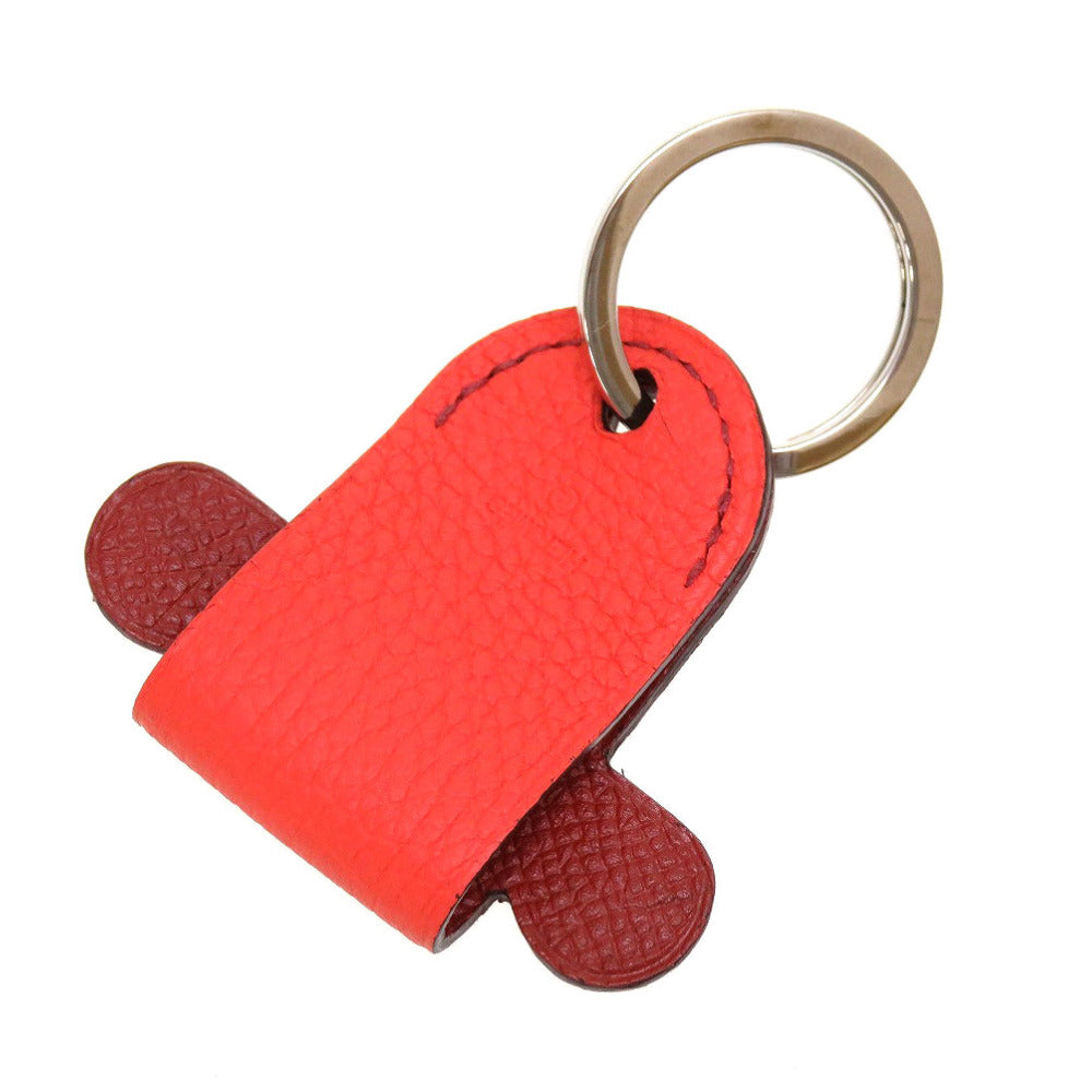 HERMES key ring leather Orange Petit Ash unisex(Unisex)