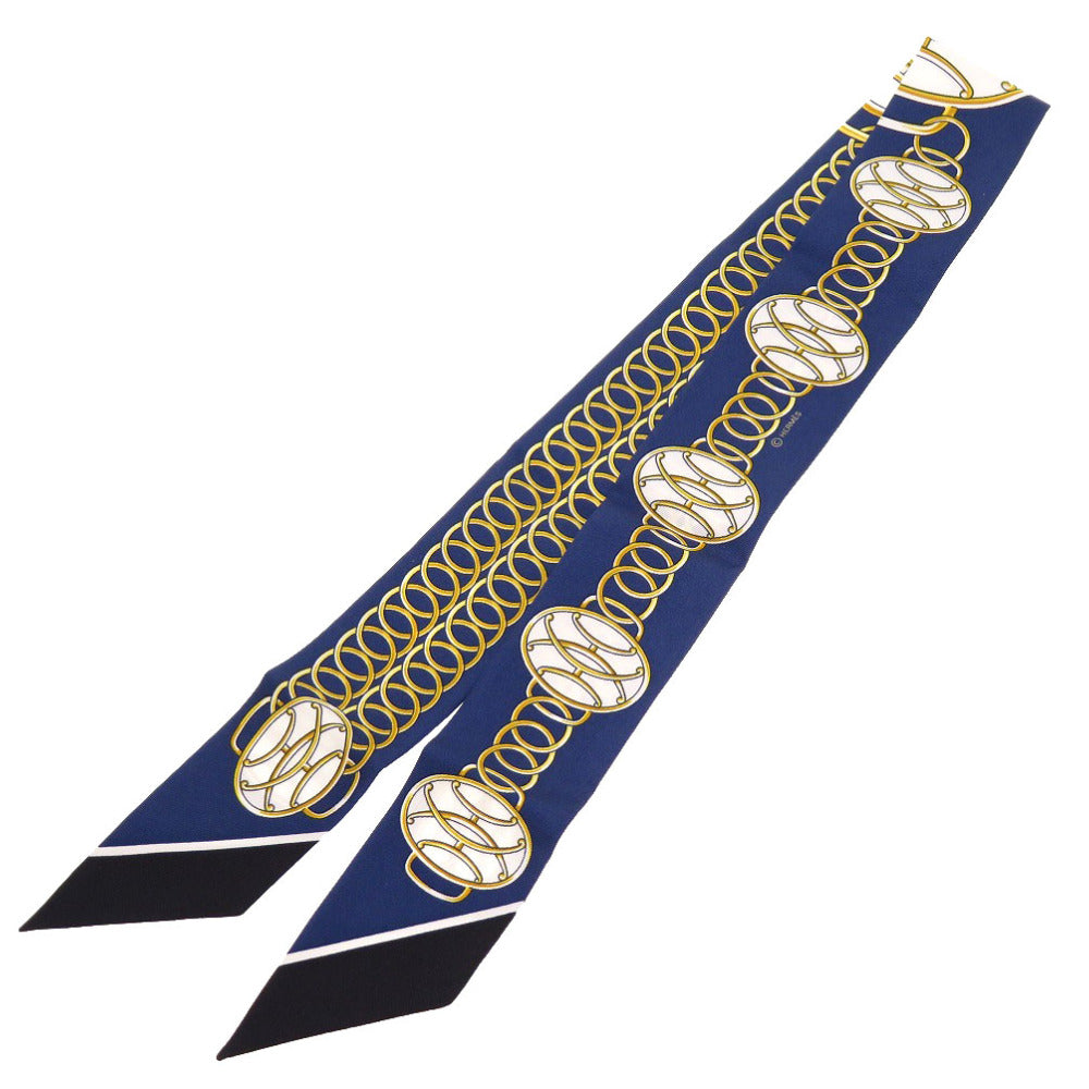 HERMES scarf silk Navy Lift Profile Lift Profile Women