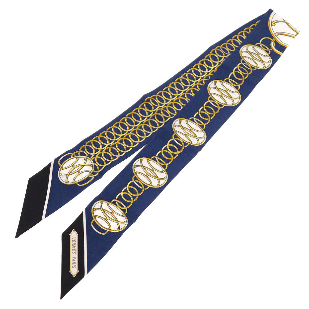 HERMES scarf silk Navy Lift Profile Lift Profile Women