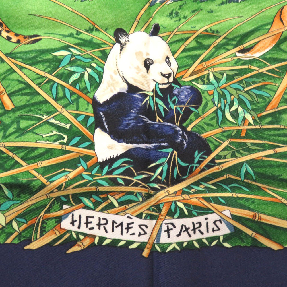 HERMES scarf silk Navy Carre90 SICHLIAN Sicilian Animals Sichuan unisex(Unisex)
