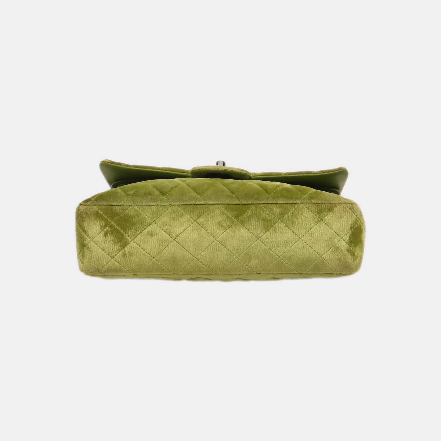 Chanel Classic Flap Medium Green Velvet Black Hardware, 2014-2015