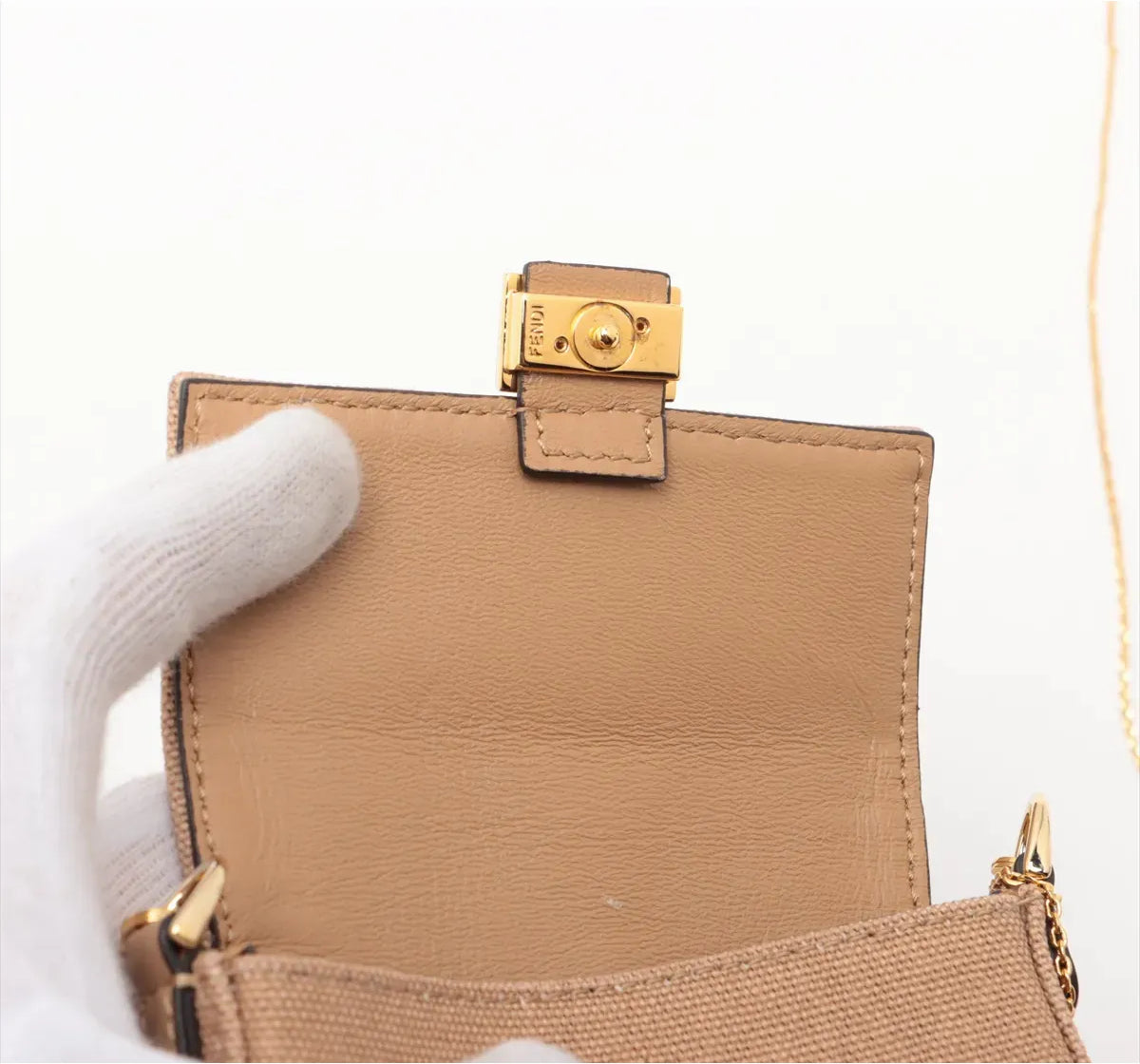 Fendi Nano Baguette Charm FF Embroidered