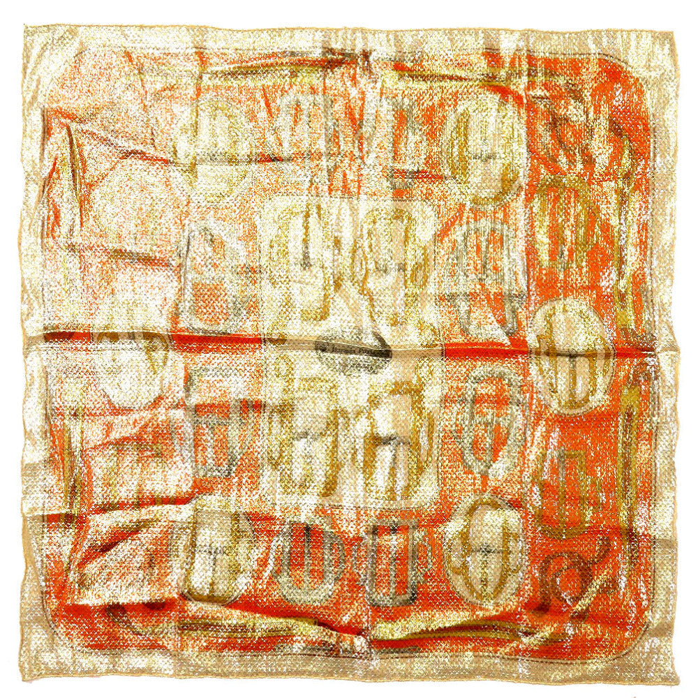 HERMES scarf silk Orange Carre70 BOVCLERIE D'ATTELAGE Buckle Women