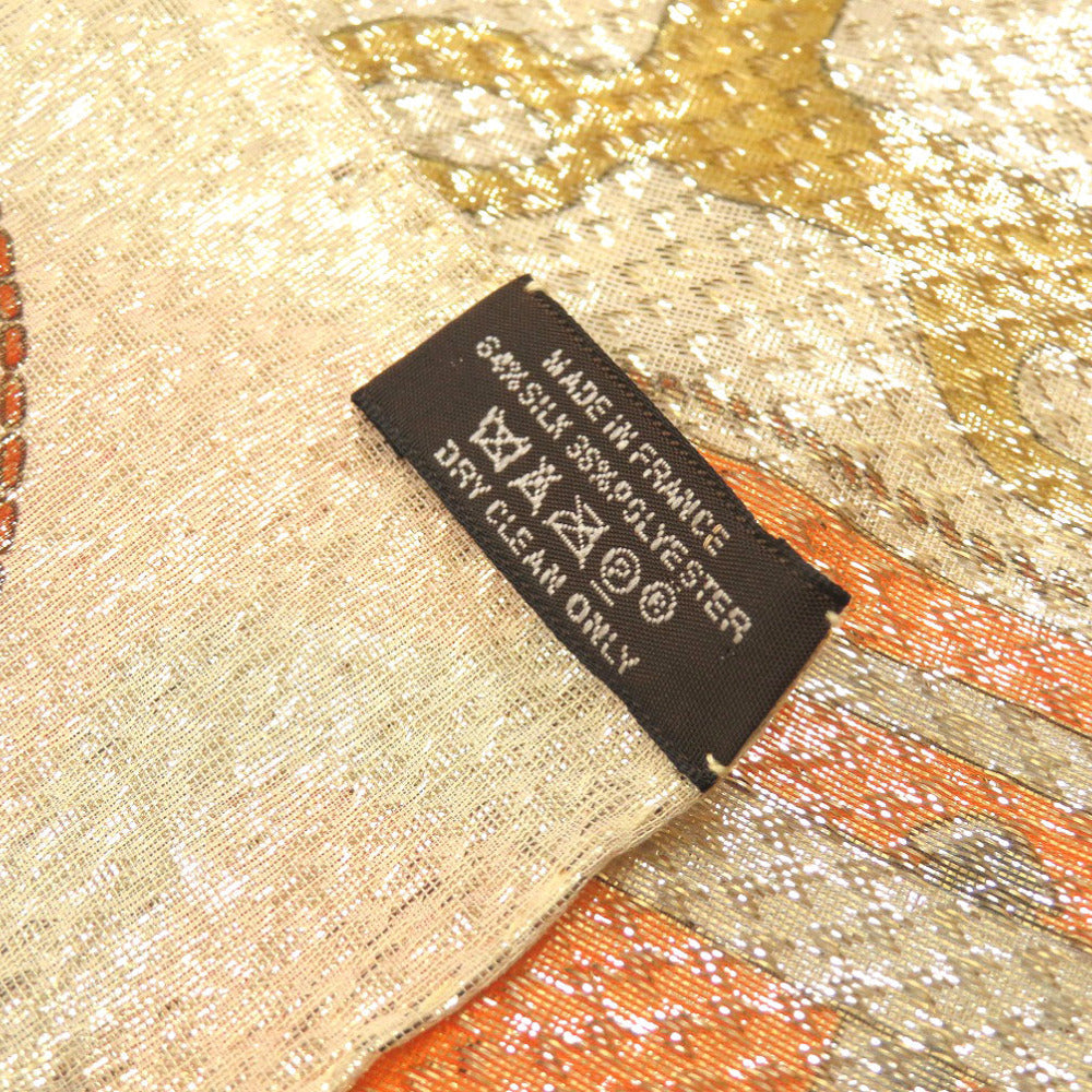 HERMES scarf silk Orange Carre70 BOVCLERIE D'ATTELAGE Buckle Women