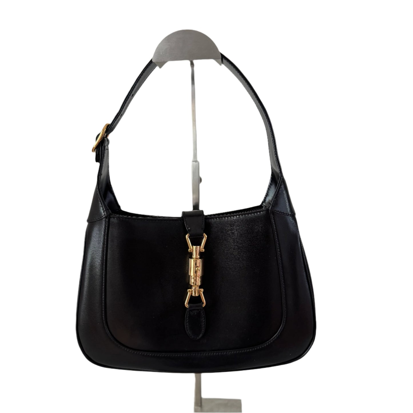 Gucci Jackie 1961 Black Leather Bag Small With Long Strap