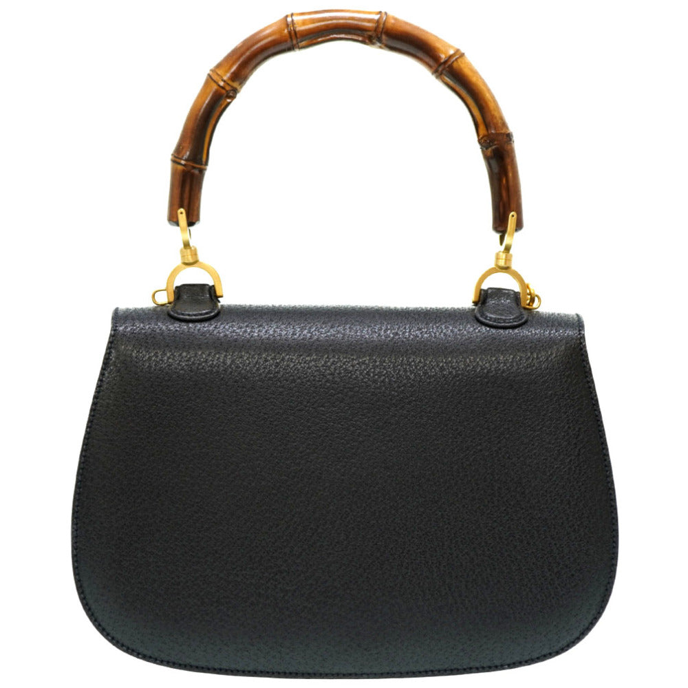 GUCCI Handbag leather black Bamboo Women