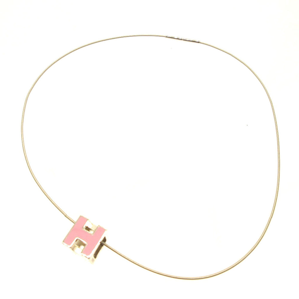 HERMES Necklace metal pink H cube Women