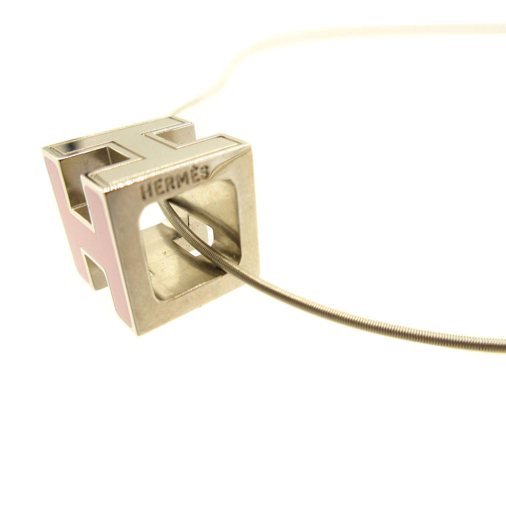 HERMES Necklace metal pink H cube Women