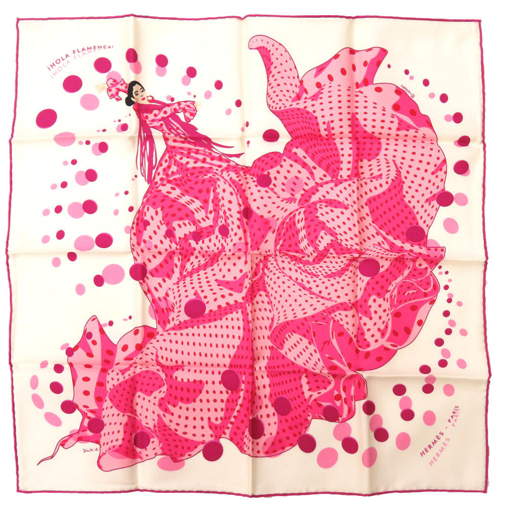 HERMES scarf silk pink Carre40 Ora Flamenca i HOLA FLAMENCA! Women
