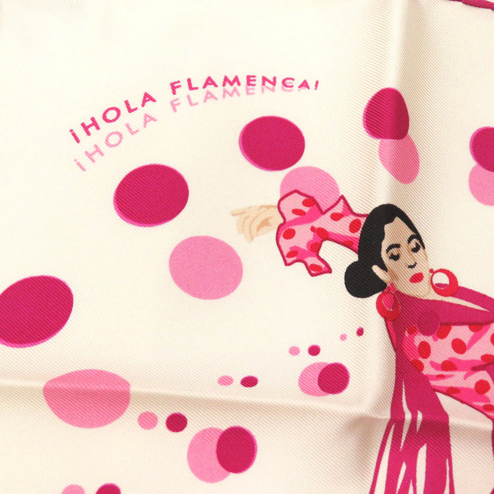 HERMES scarf silk pink Carre40 Ora Flamenca i HOLA FLAMENCA! Women