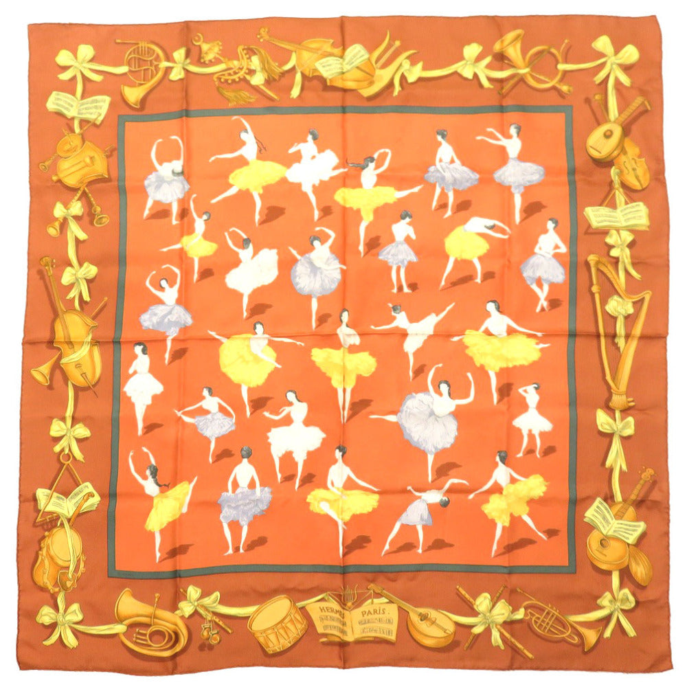 HERMES scarf silk Brown Carre90 LA DANCE Women