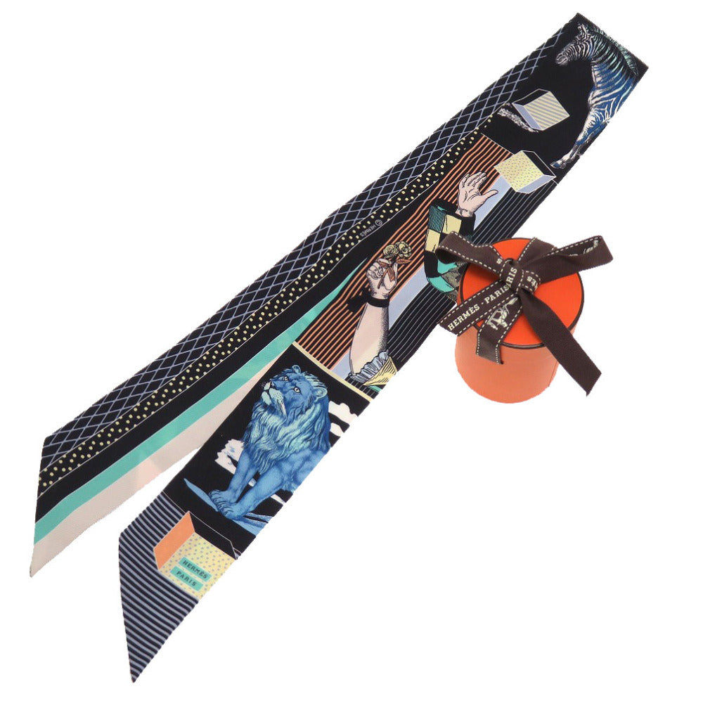 HERMES scarf silk Noir Twilly Grand Theater Nouveau TWILLY Grand Theater Nouveau Women