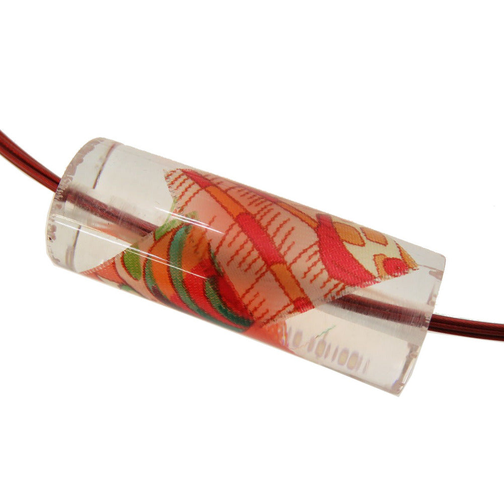 HERMES choker plastic Orange lycine choker Women