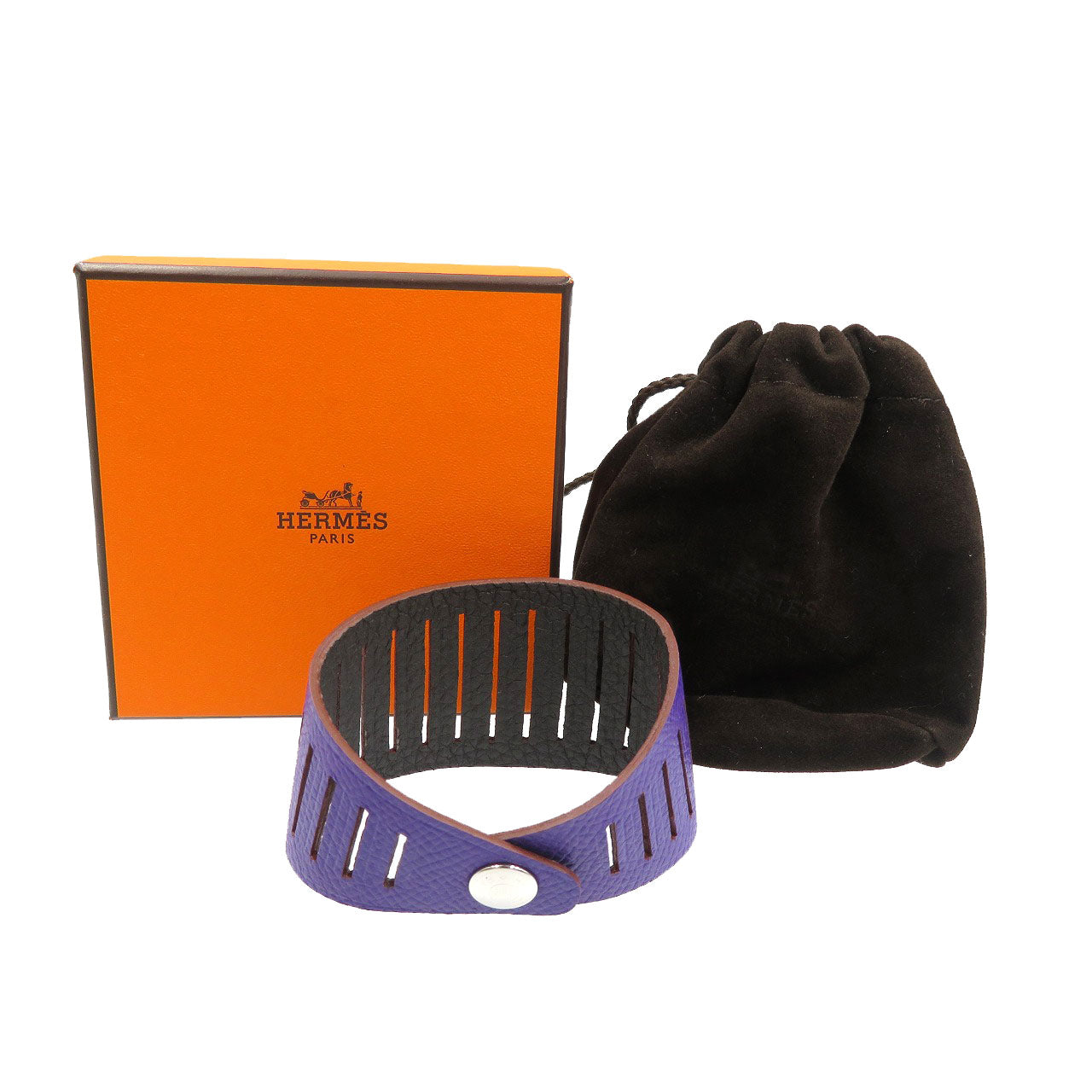 HERMES bracelet Epsom , Togo Anemone petite ash bracelet Women