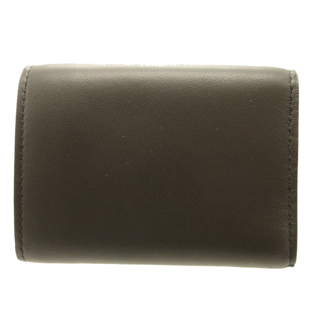 BOTTEGAVENETA Tri-fold wallet leather black Compact wallet INTRECCIATO mens(Unisex)