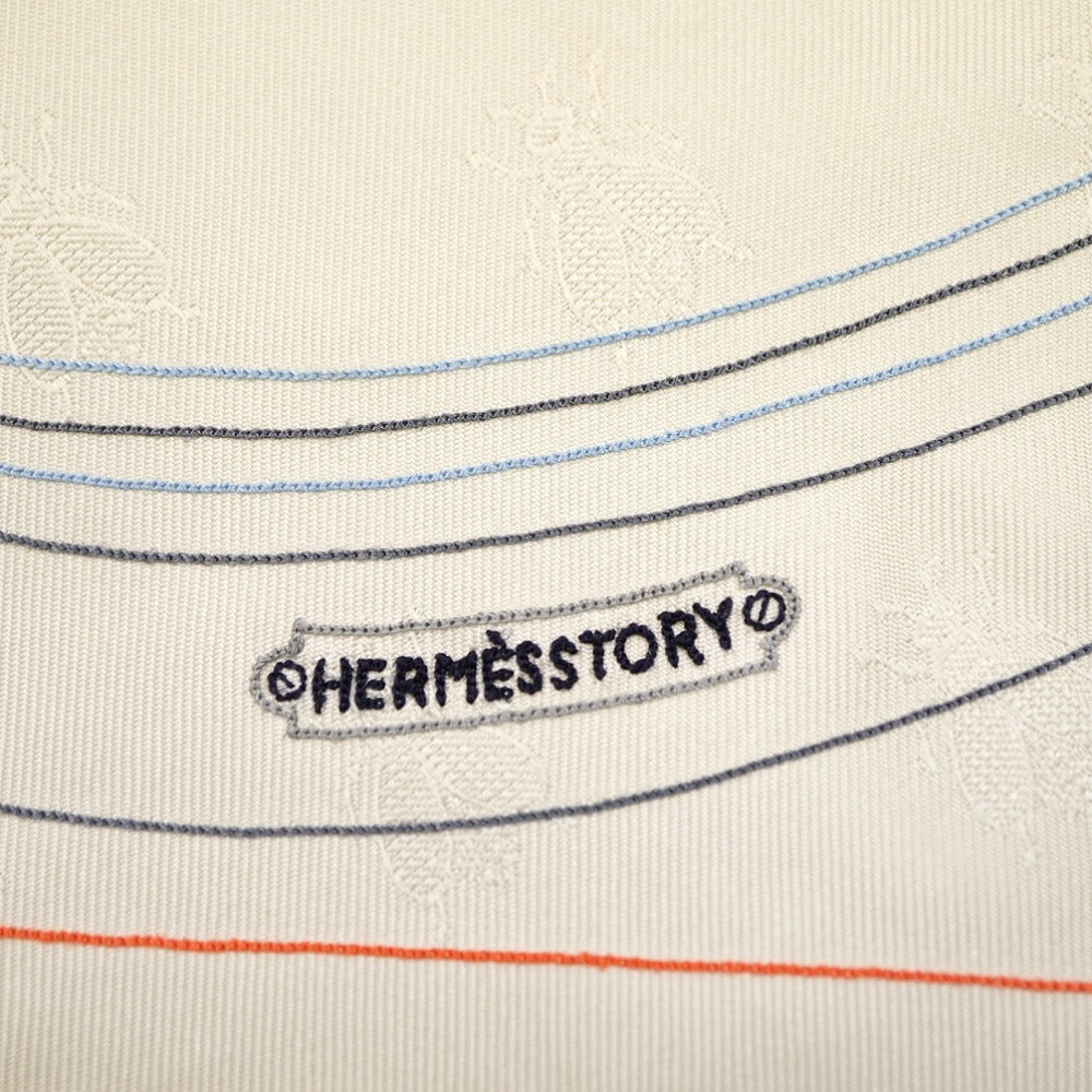 HERMES scarf silk Ivory hermes story Triangle scarf Carre Women