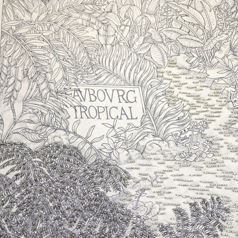 HERMES scarf silk gray Faubourg Tropical Faubourg Tropical Carre90 Women