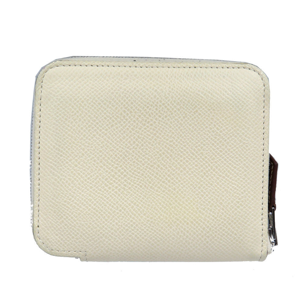 HERMES Coin case Epsom off white Azap compact silk in Women