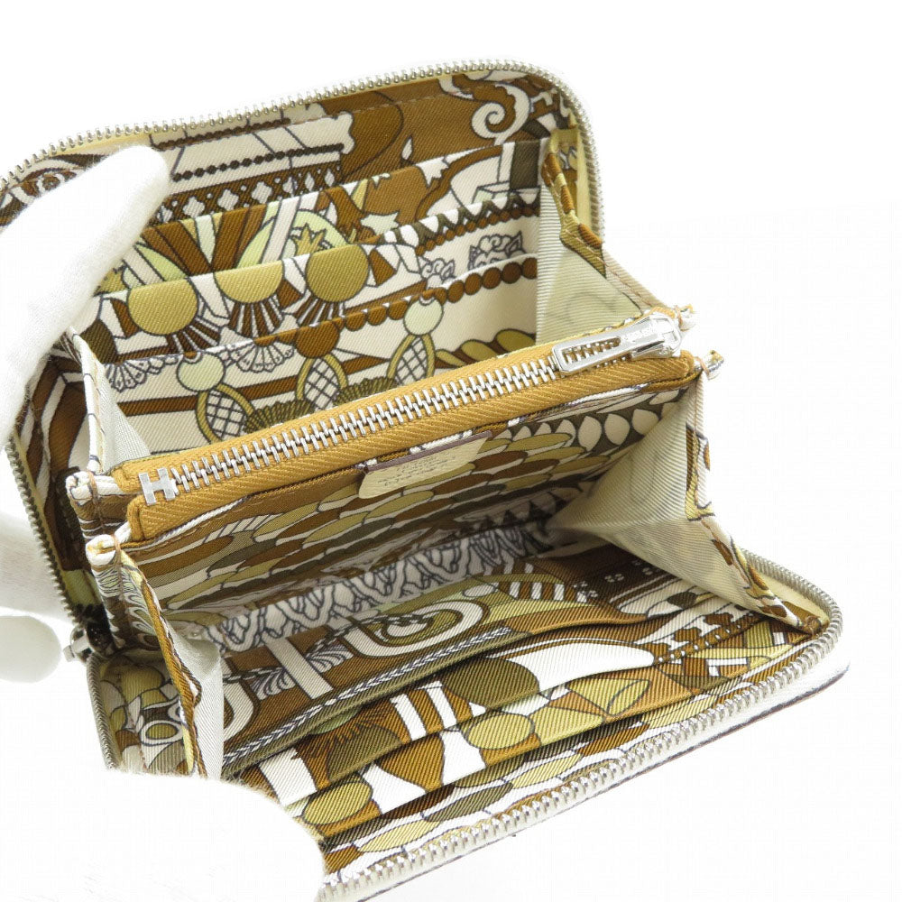 HERMES Coin case Epsom off white Azap compact silk in Women