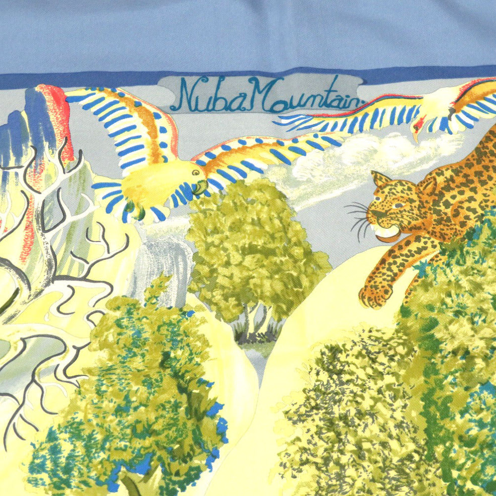 HERMES scarf silk blue Carre90 NUBA MOUNTAIN Nuba Mountain Women