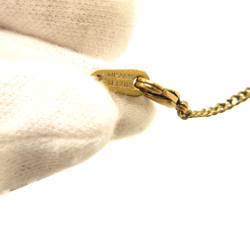 LOUIS VUITTON Necklace MP2928 Metal, Enamel gold Pendant LV Animals mens(Unisex)
