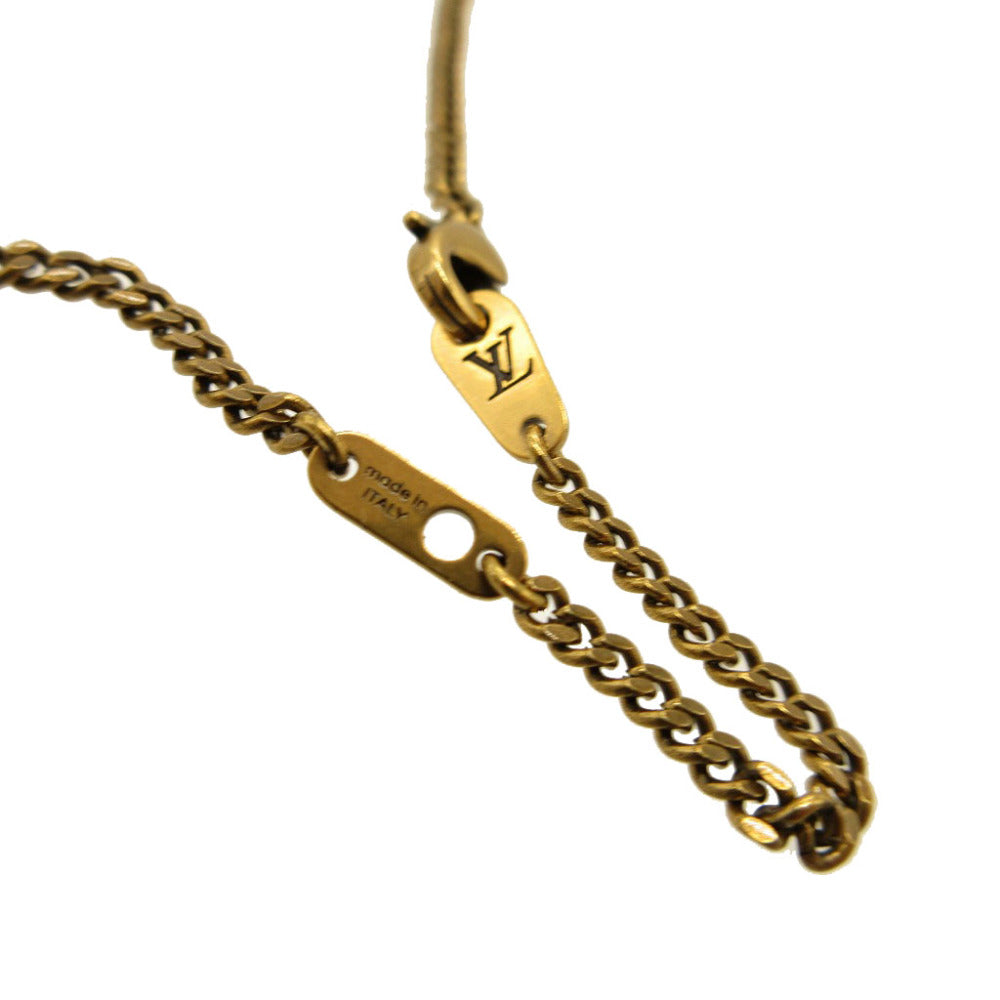 LOUIS VUITTON Necklace MP2928 Metal, Enamel gold Pendant LV Animals mens(Unisex)