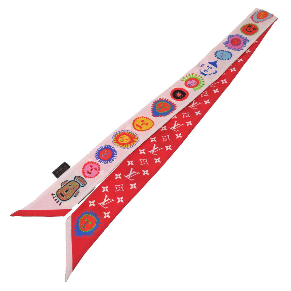 LOUIS VUITTON scarf M78312 silk white x Yayoi Kusama YK Bandeau BB Face Women