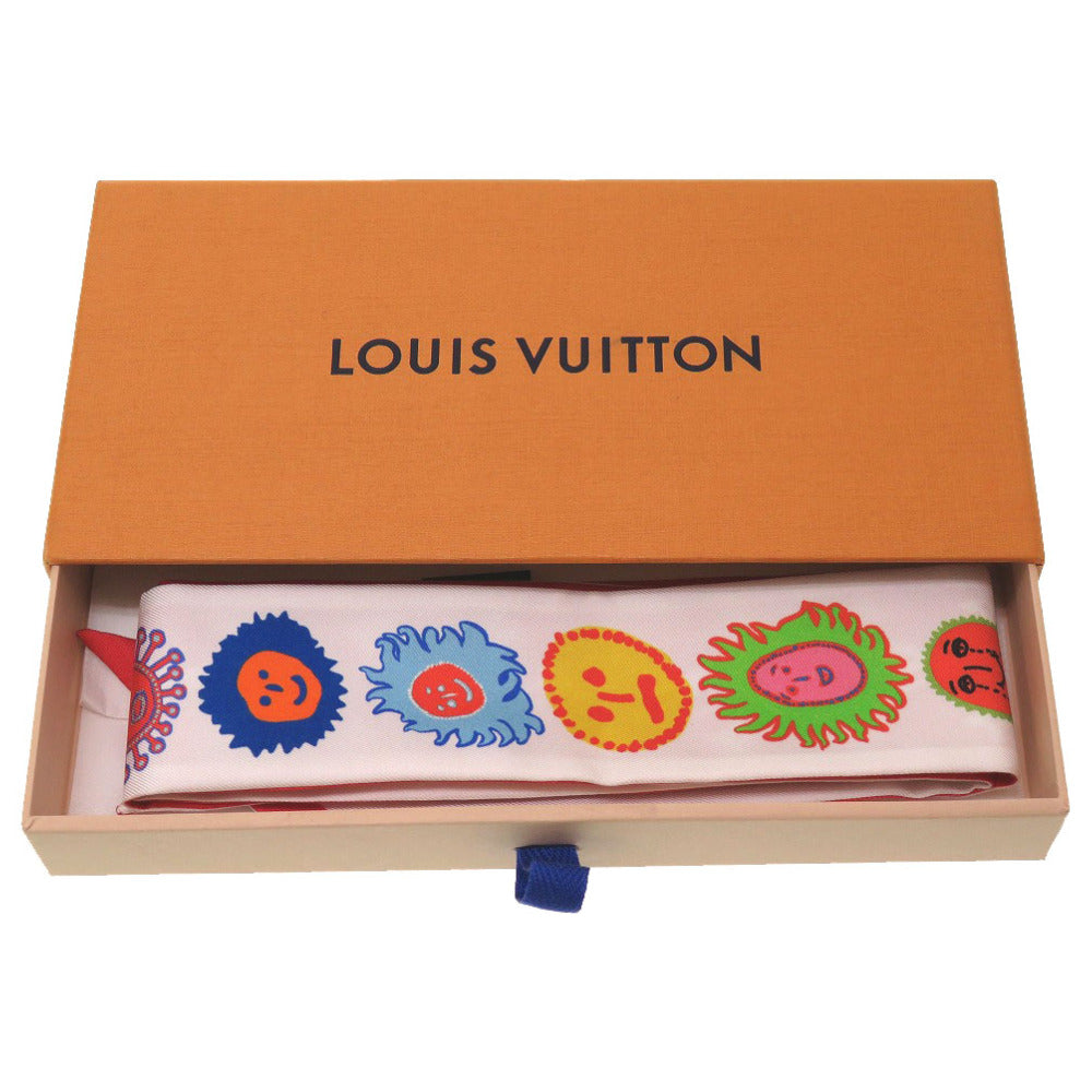 LOUIS VUITTON scarf M78312 silk white x Yayoi Kusama YK Bandeau BB Face Women