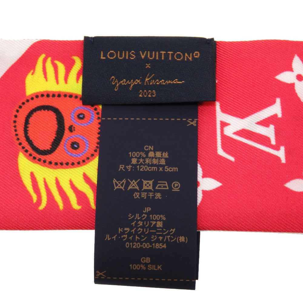 LOUIS VUITTON scarf M78312 silk white x Yayoi Kusama YK Bandeau BB Face Women
