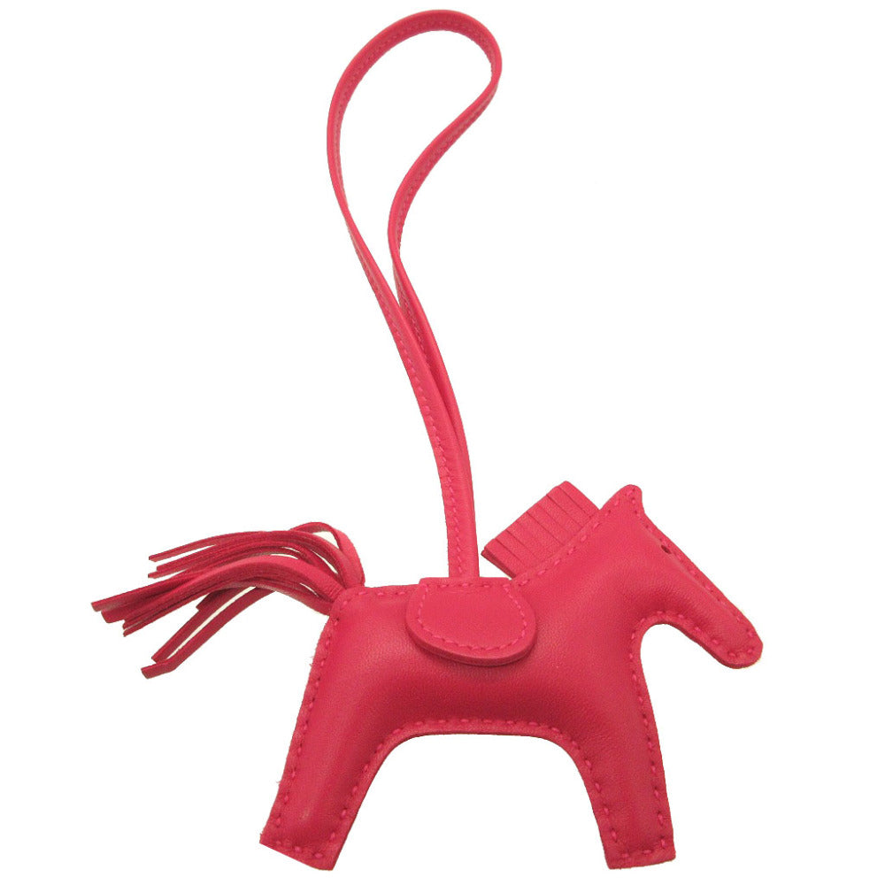 HERMES key ring leather Rose mexico Rodeo Charm PM