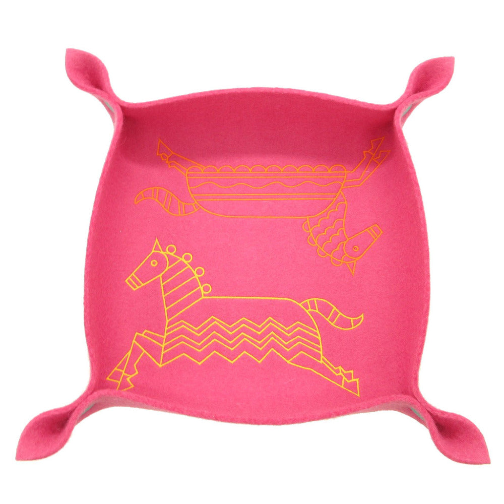 HERMES Other accessories felt Rose fuchsia tray Epope Vidoposh GM unisex(Unisex)