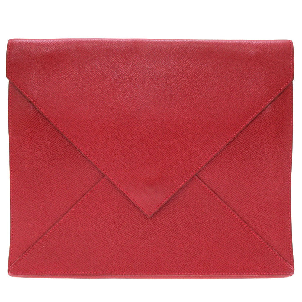 HERMES Clutch bag Courchevel Red vintage