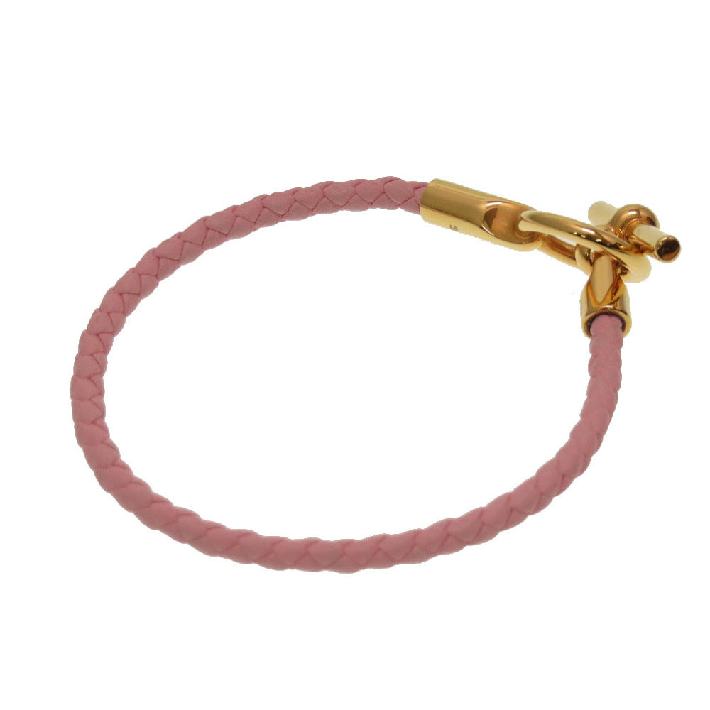 HERMES bracelet leather Rose cherry Grenan Women