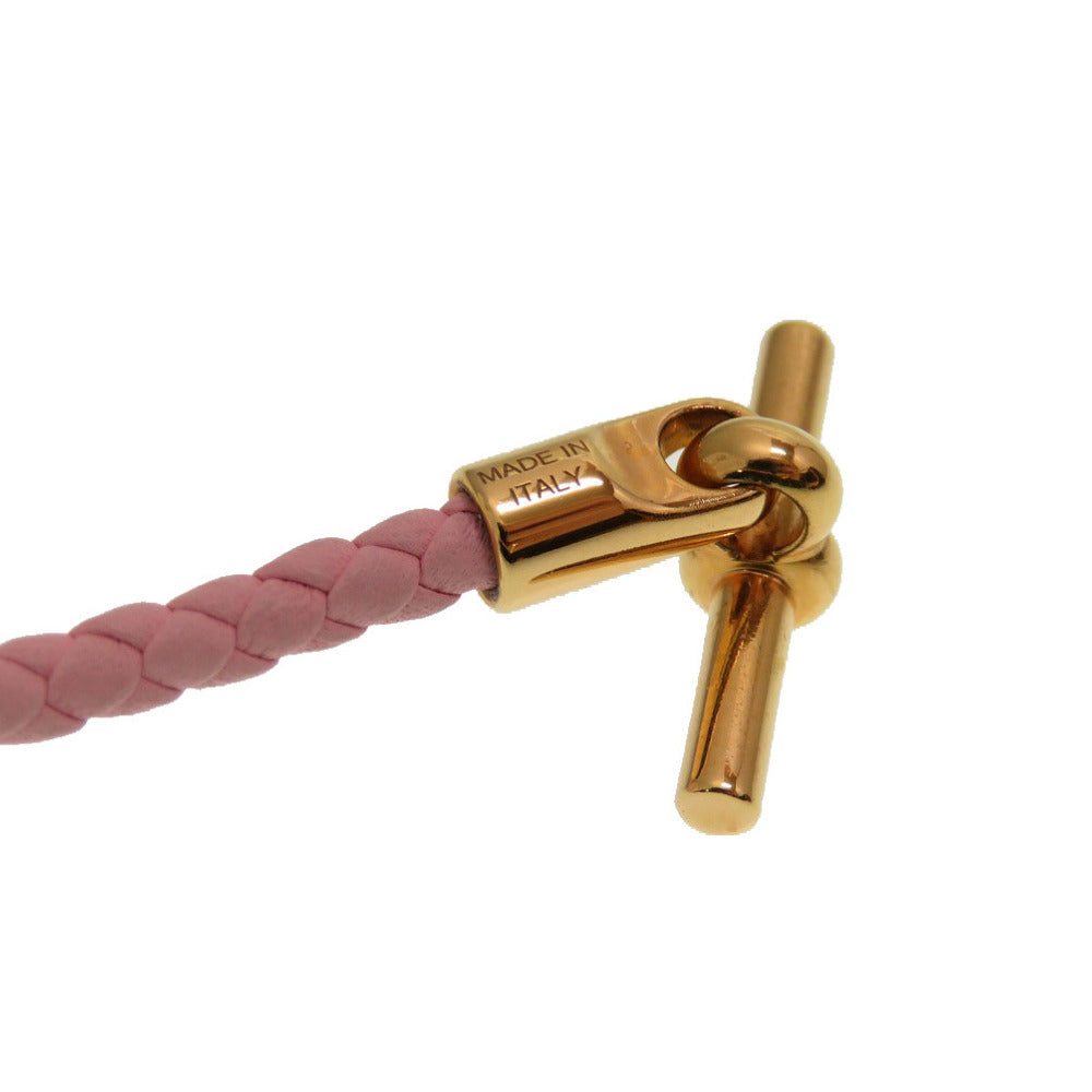 HERMES bracelet leather Rose cherry Grenan Women