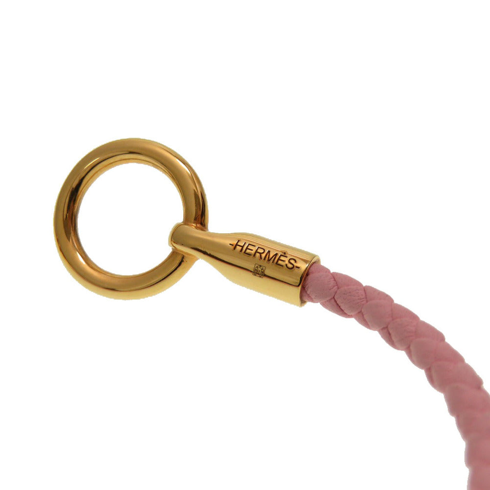 HERMES bracelet leather Rose cherry Grenan Women