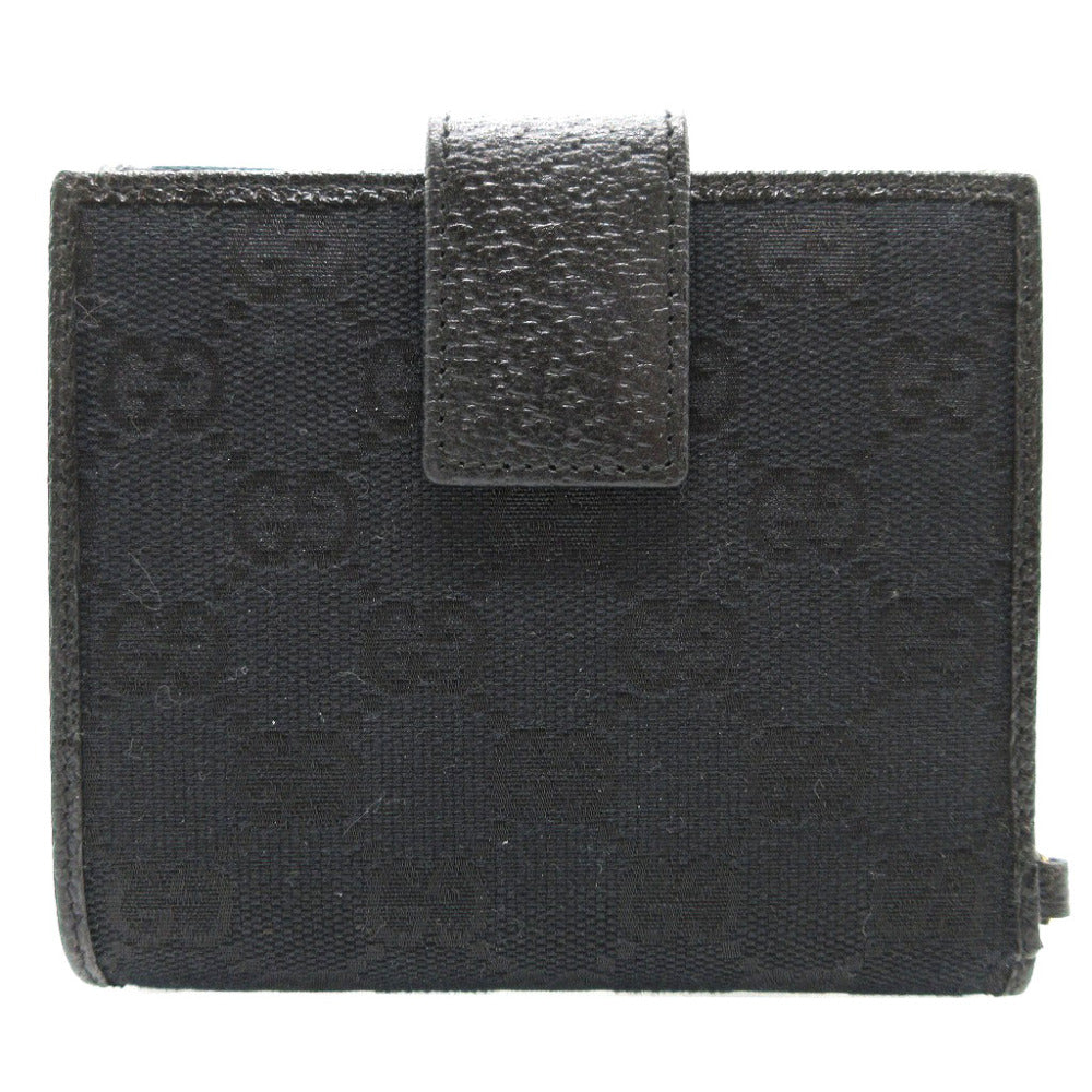 GUCCI Bifold Wallet 154182 GG canvas, leather black W Hook Wallet  Women