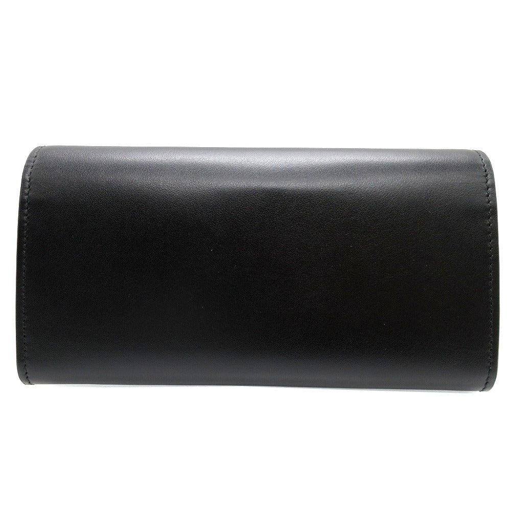 GUCCI Long Wallet Purse 762167 leather black Two fold mini john double Women(Unisex)