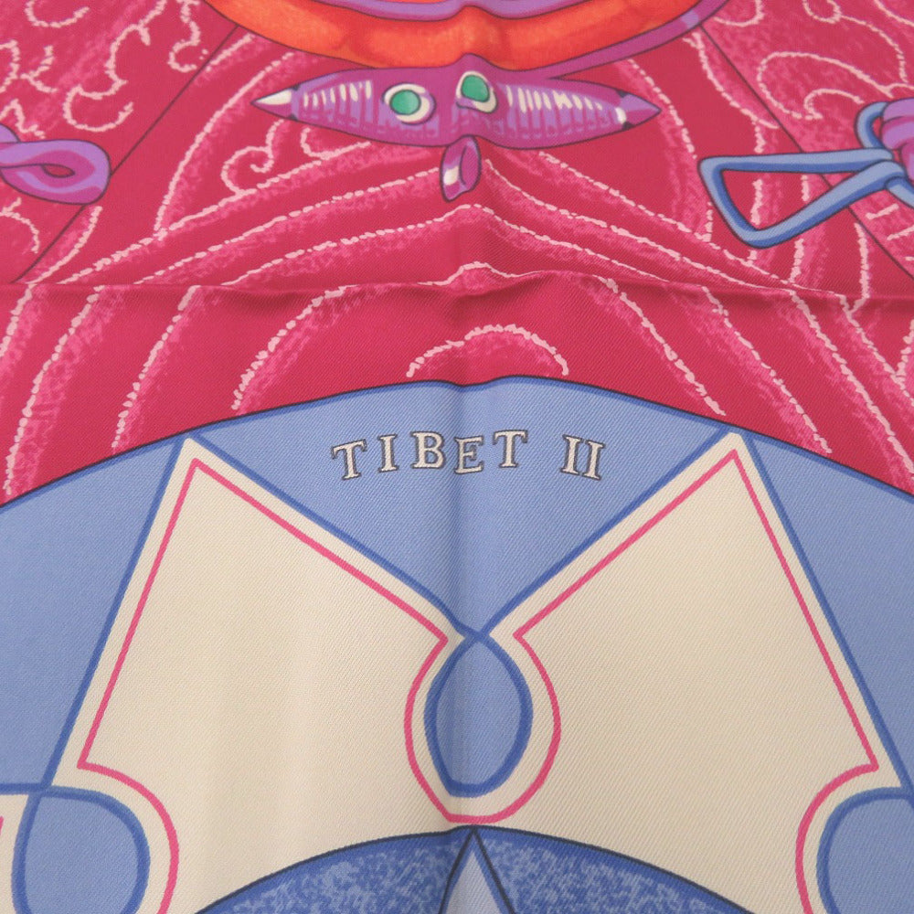 HERMES scarf silk pink Carre90 TIBET 2 Tibet 2 Women