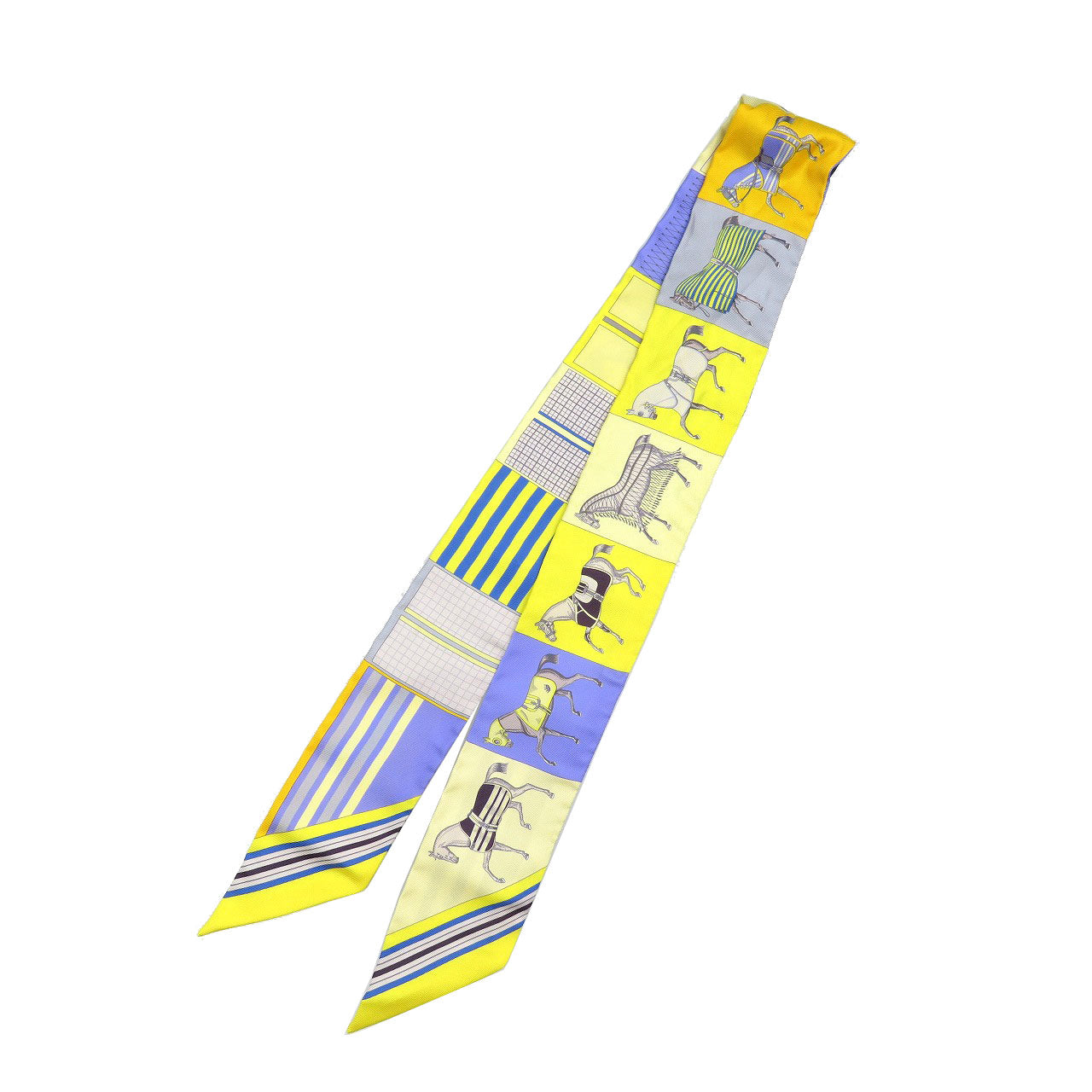 HERMES scarf silk yellow Twilly Women