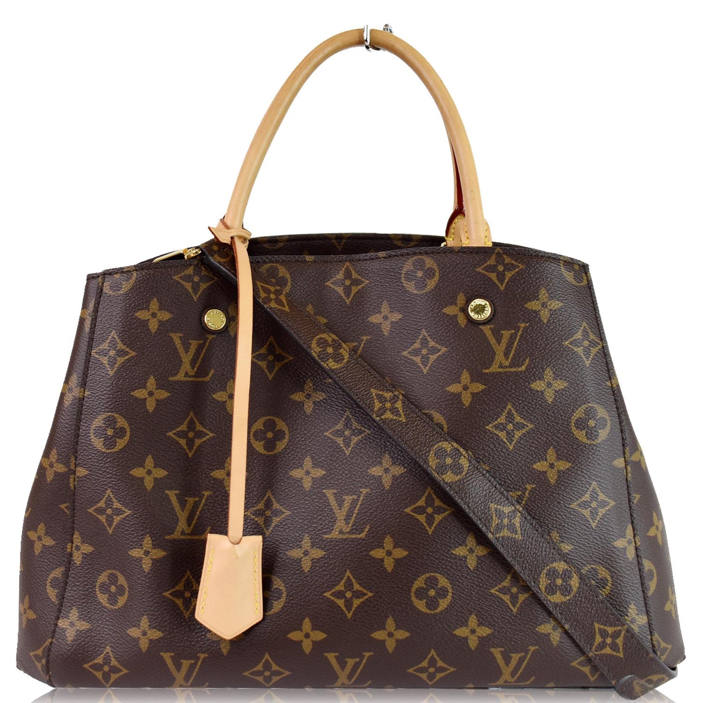 LOUIS VUITTON Montaigne MM Monogram Canvas Shoulder Bag Brown
