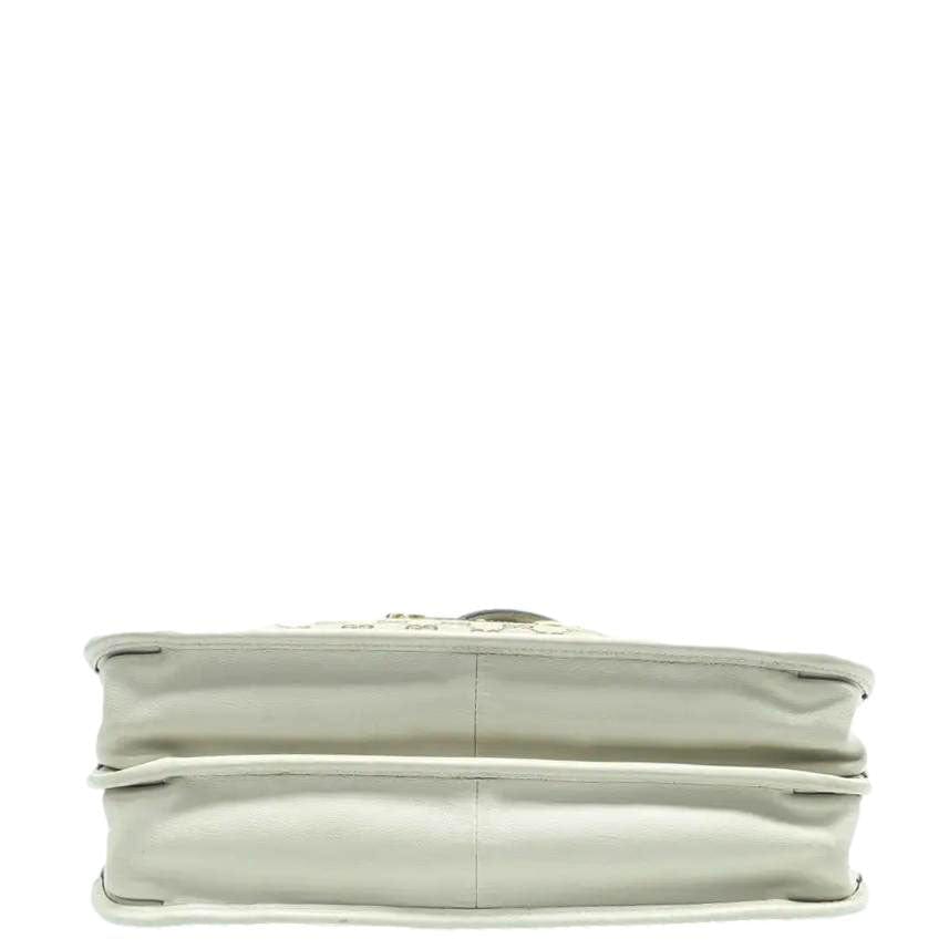 GUCCI Horsebit 1955 GG Supreme Canvas Tote Bag White 621144