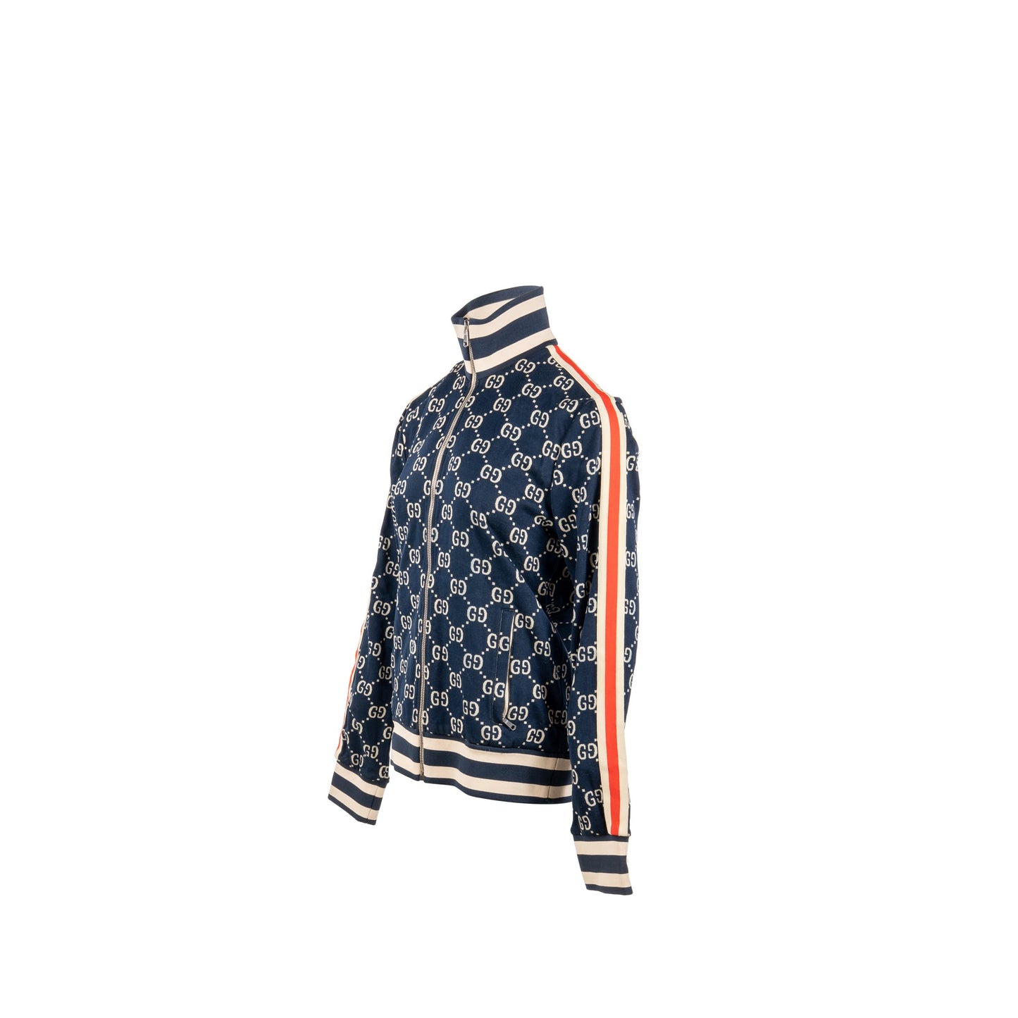 Gucci Size L Jacquard Striped Jacket Cotton Multicolour